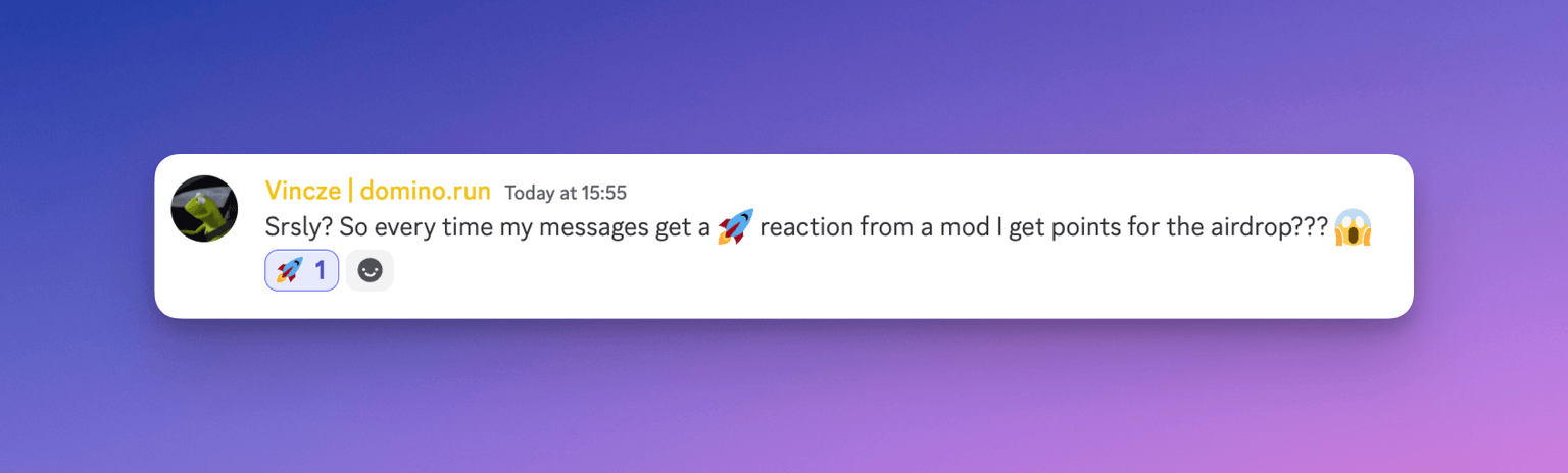 Discord Reaction Tipping to Zealy XP in action