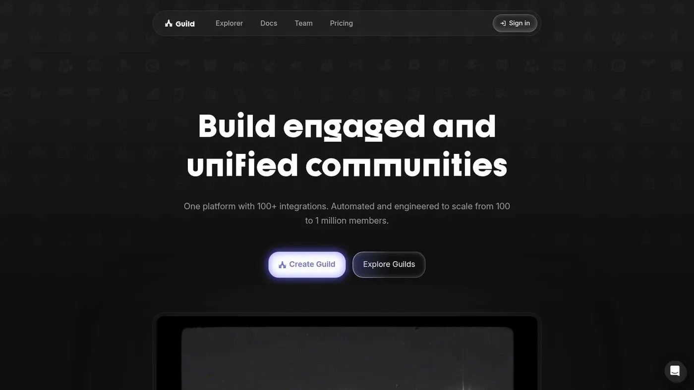 Guild platform showing a community with different roles and requirements for a loyalty program