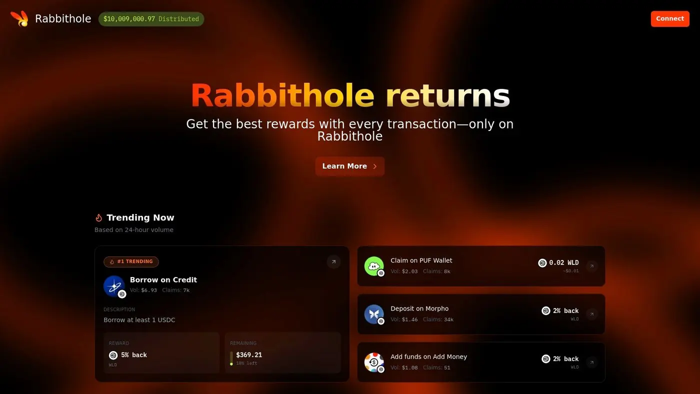 RabbitHole (Quest Protocol) showing a quest for on-chain actions